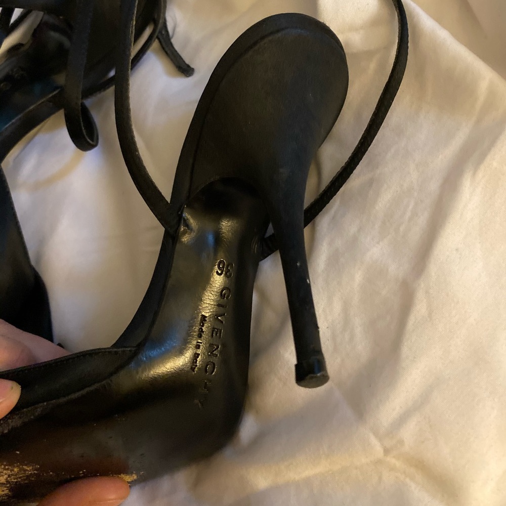 Givenchy Silk Bow Black Ankle Strap Heels - Picture 7 of 13